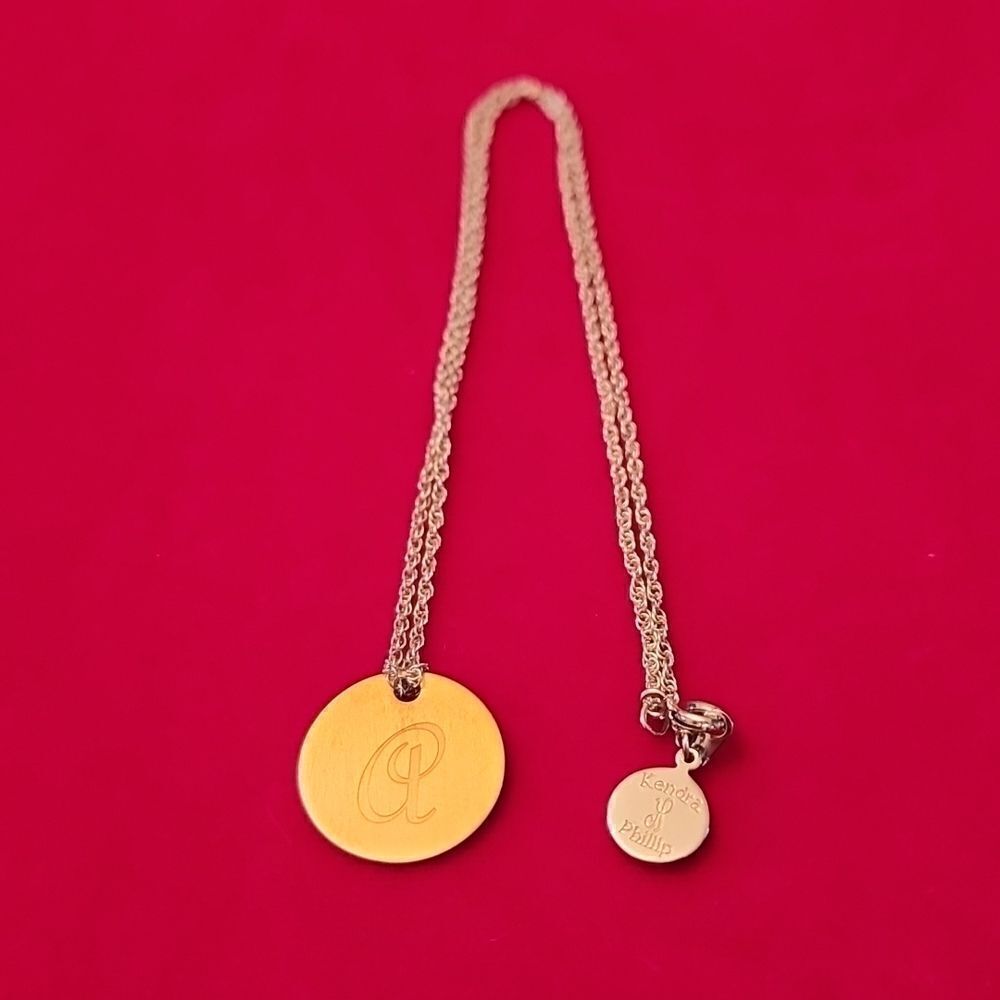 NEW Kendra & Phillip Initial A Two Tone Sterling Silver 925 Necklace